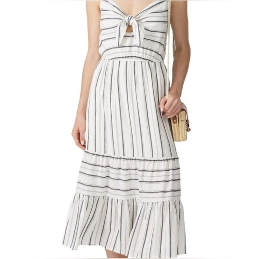 Slate & Willow Tiered Tie Front Boho Indie Sundress Midi Dress Size Large